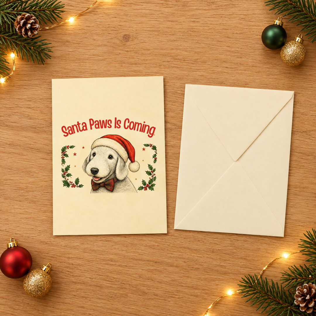 Santa Paws Is Coming Christmas Card