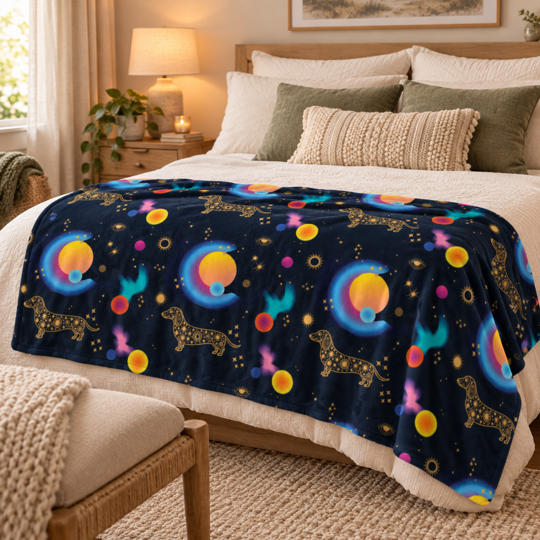 Celestial Dachshund Throw Blanket | Gift for Dachshund Lovers