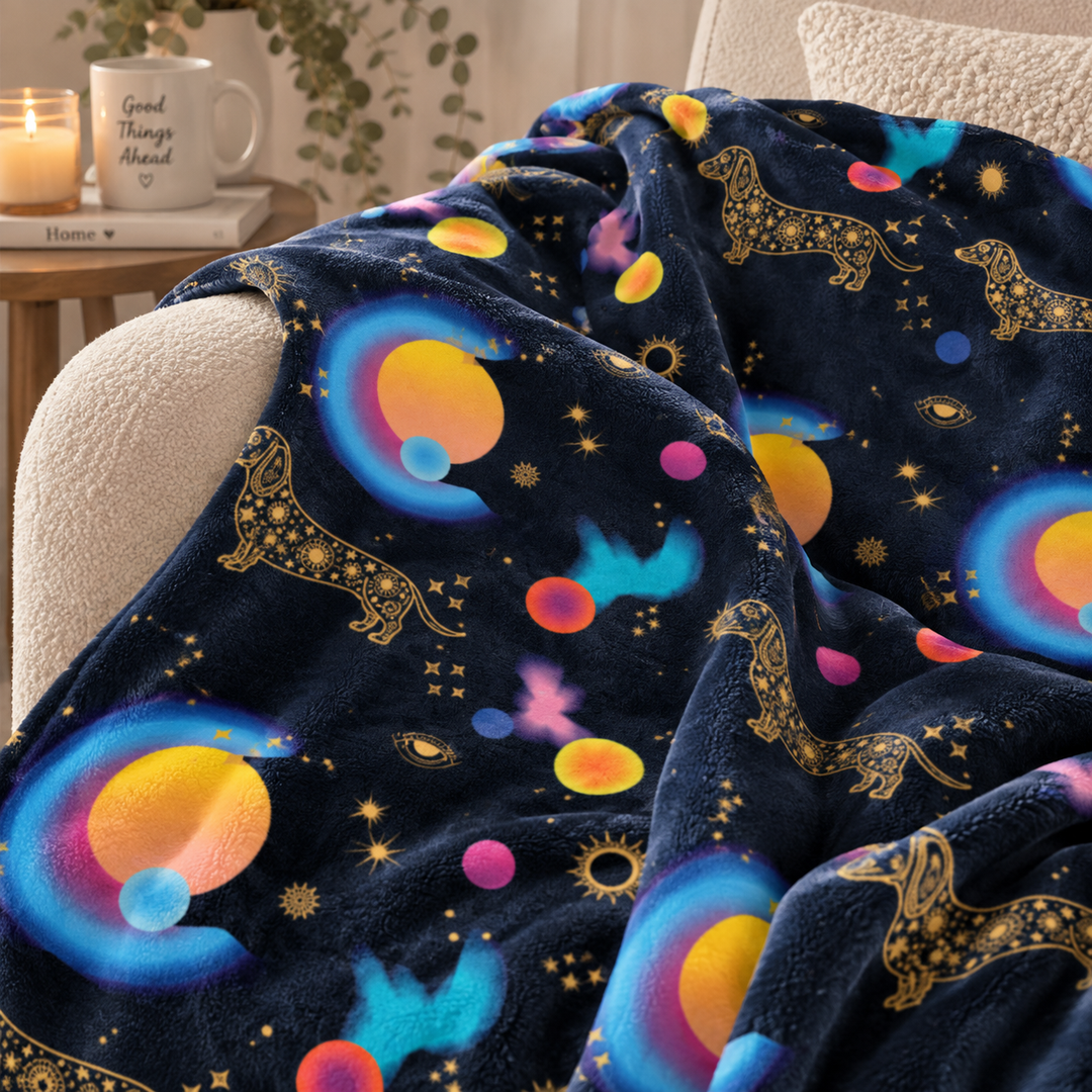 Celestial Dachshund Throw Blanket | Gift for Dachshund Lovers