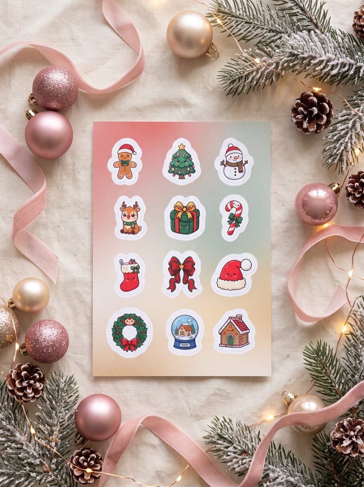 Christmas Sticker Sheet | Festive Stationery Gift