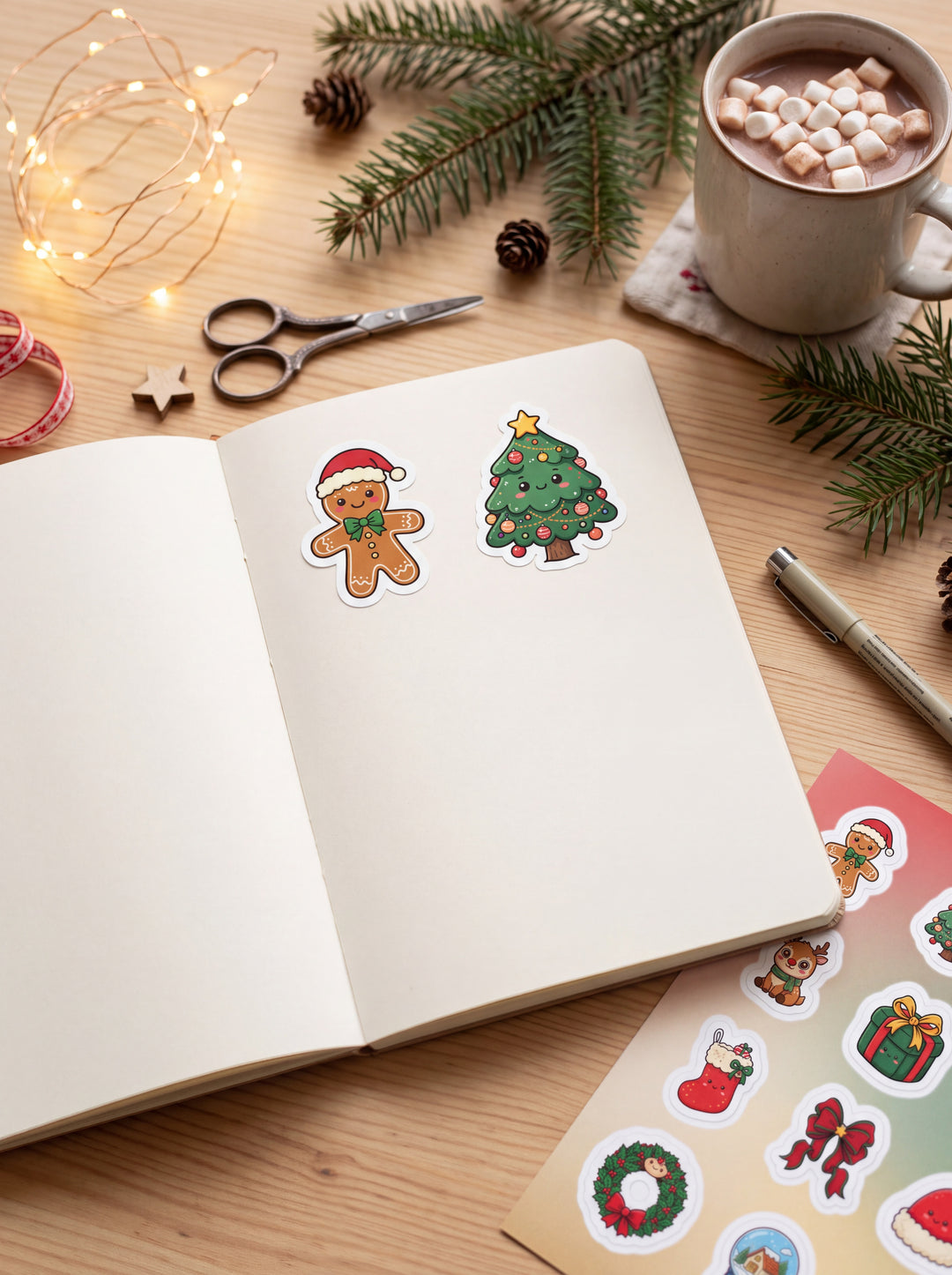 Christmas Sticker Sheet | Festive Stationery Gift