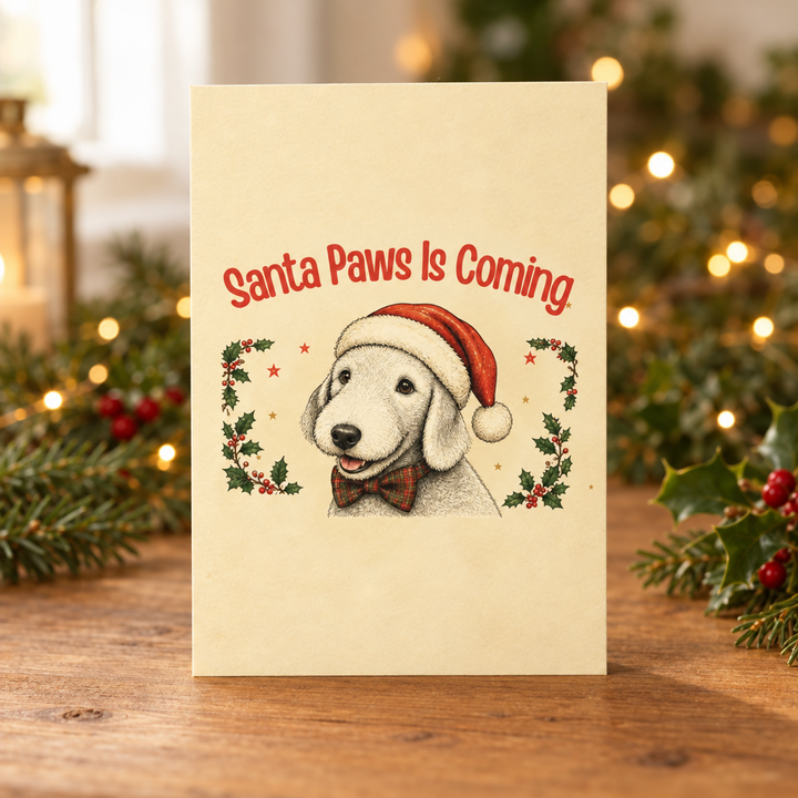 Santa Paws Is Coming Christmas Card