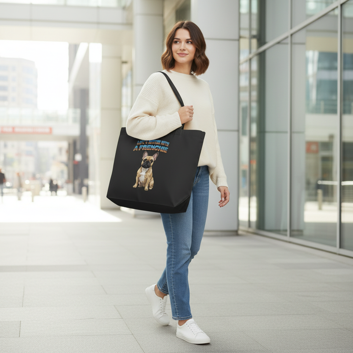 Frenchie Approved Large Tote Bag