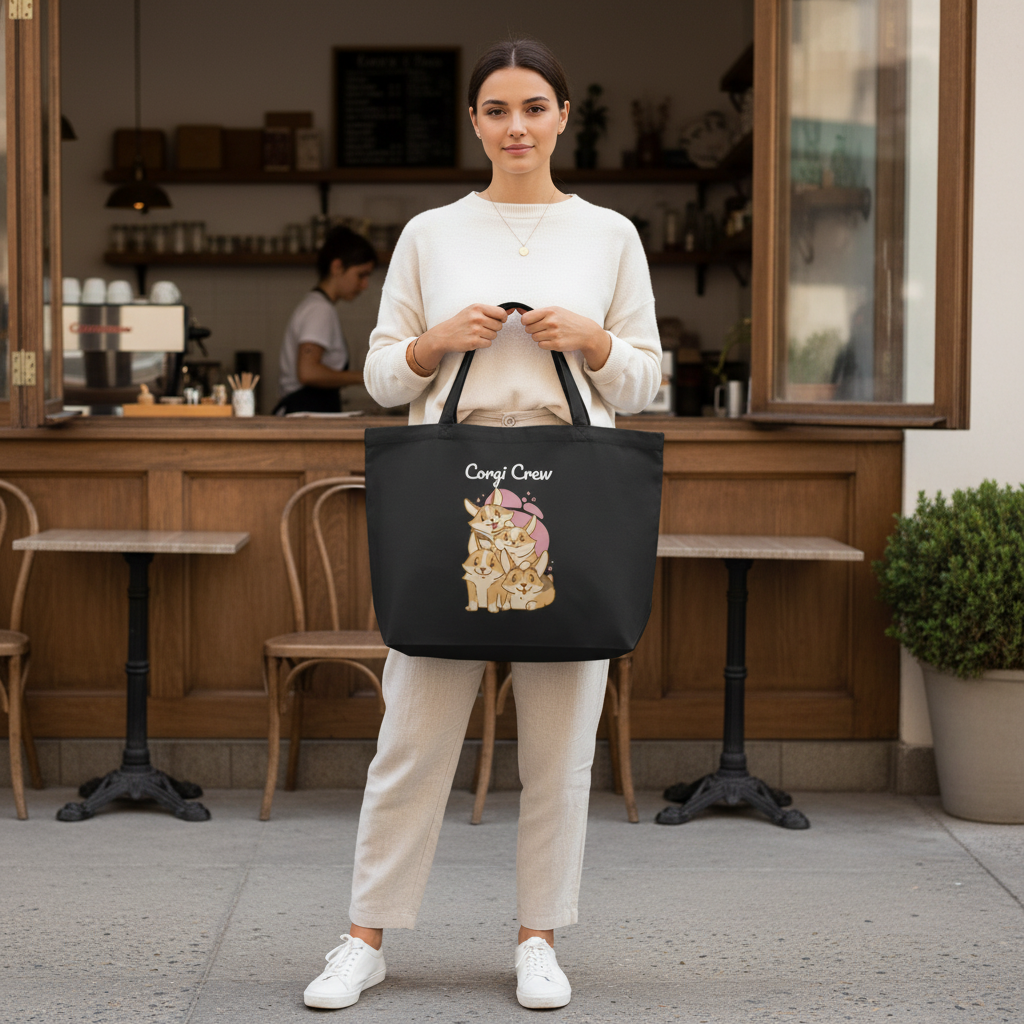 Corgi Crew Large Tote Bag