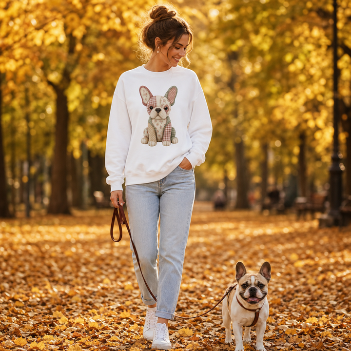 Patchwork French Bulldog Sweatshirt | Gift for French Bulldog Lovers