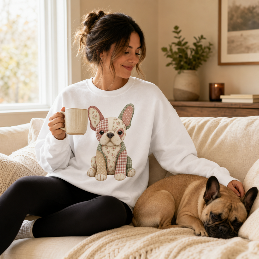 Patchwork French Bulldog Sweatshirt | Gift for French Bulldog Lovers