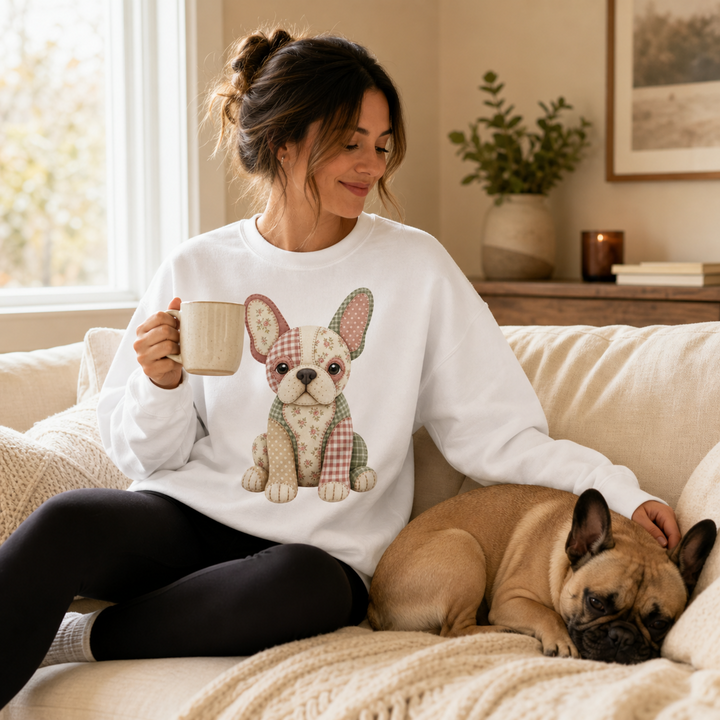 Patchwork French Bulldog Sweatshirt | Gift for French Bulldog Lovers