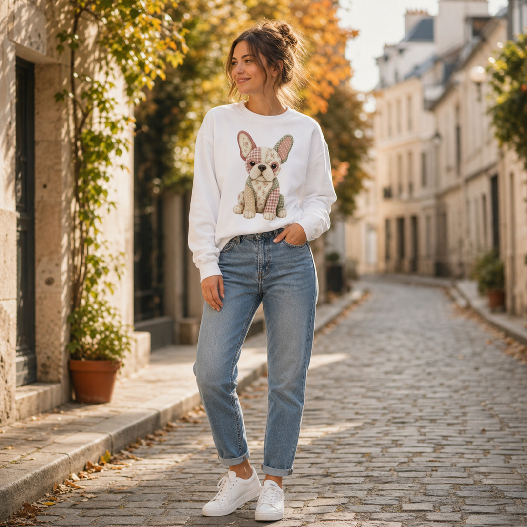 Patchwork French Bulldog Sweatshirt | Gift for French Bulldog Lovers