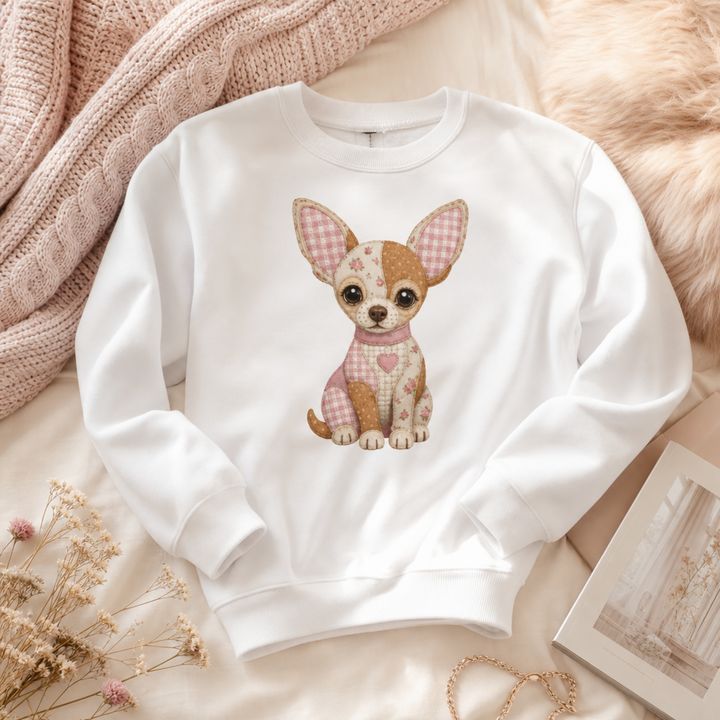 Patchwork Chihuahua Sweatshirt | Gift for Chihuahua Lovers