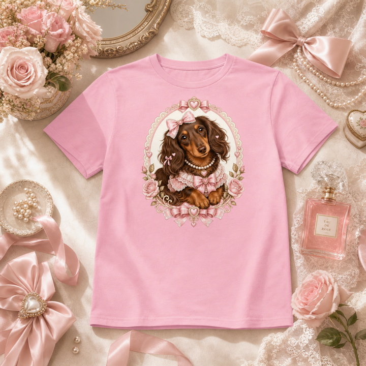 Dachshund Bow T-Shirt | Cute Dog Lover Gift for Women