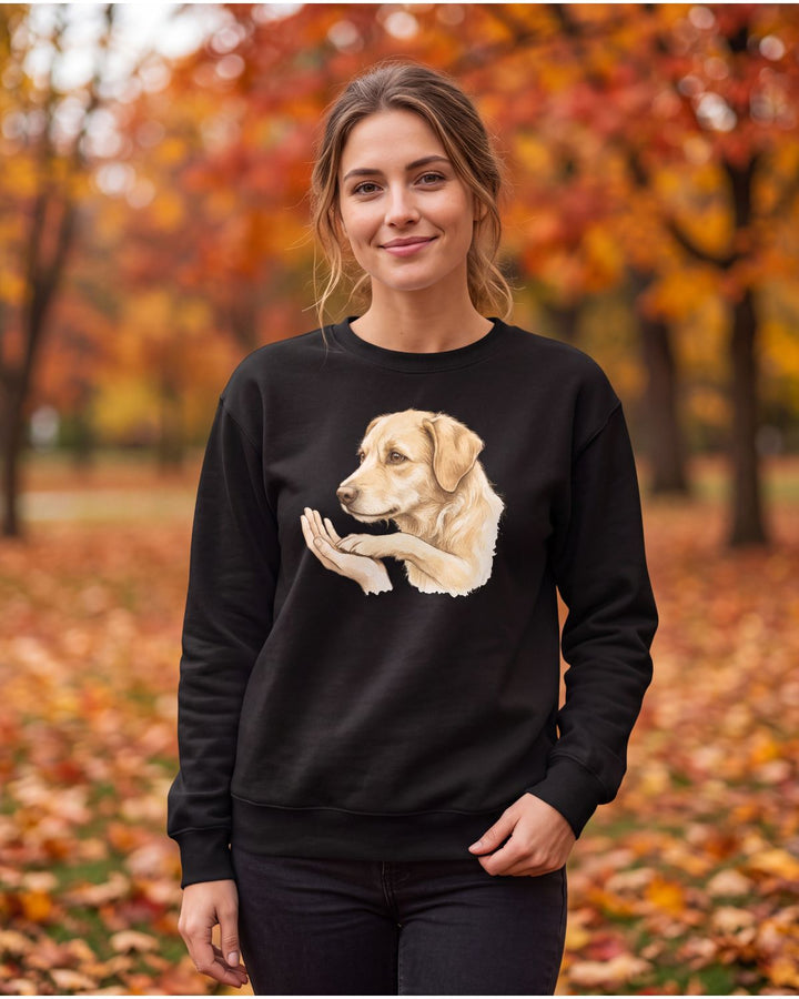 Labrador Paw In Hand Sweatshirt | Dog Lover Gift