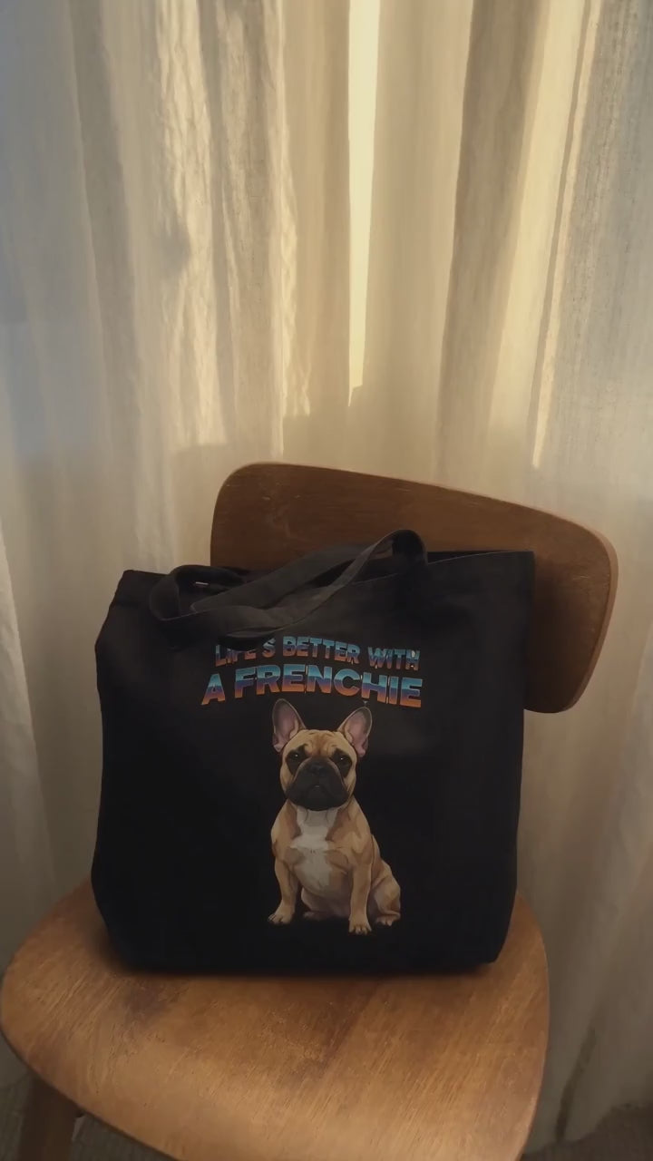 Frenchie Approved Large Tote Bag | Gift for French Bulldog Lovers