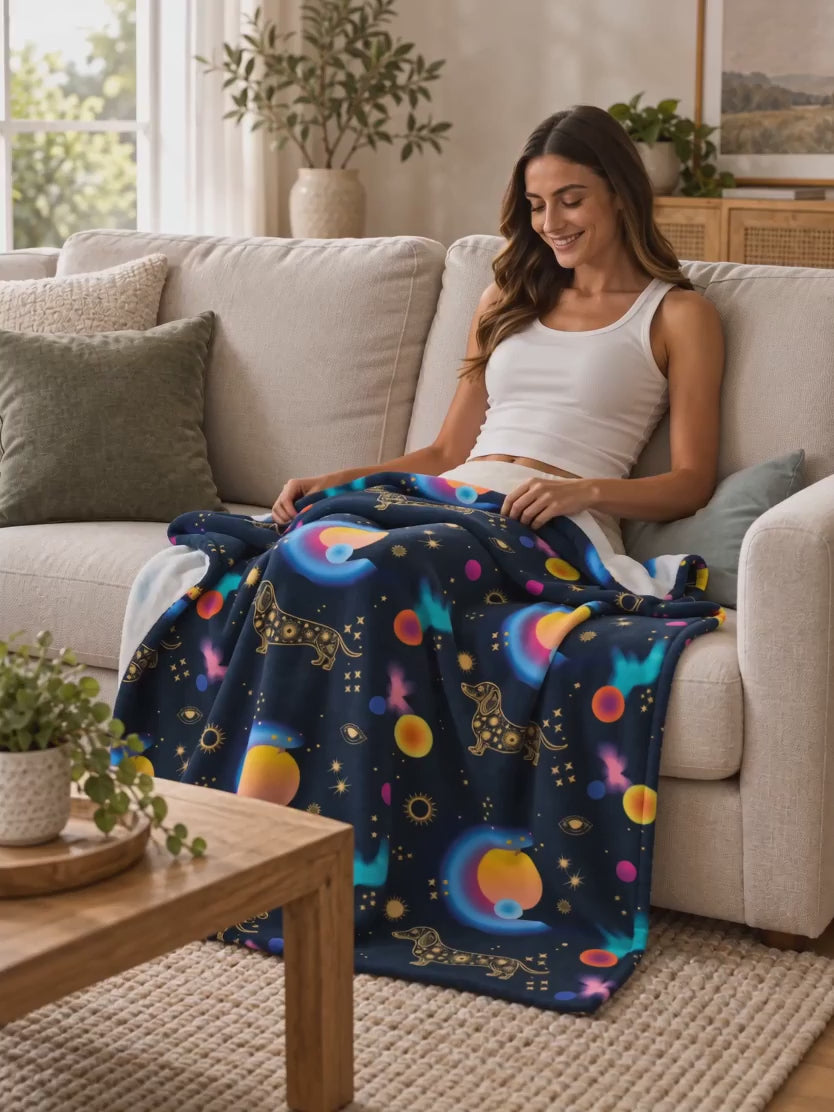Celestial Dachshund Throw Blanket | Gift for Dachshund Lovers