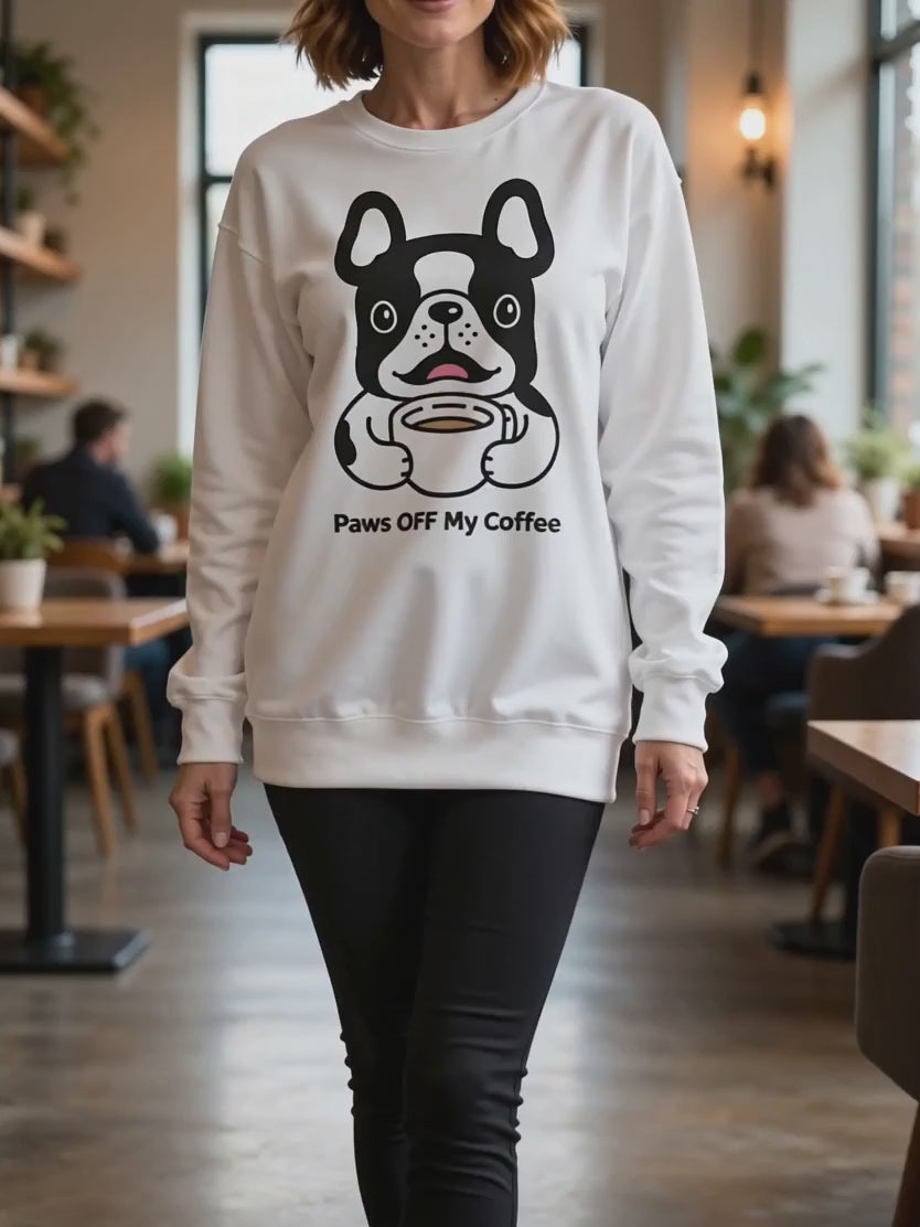 Paws Off My Coffee Sweatshirt | Funny Gift for Dog Lovers and Coffee Lovers