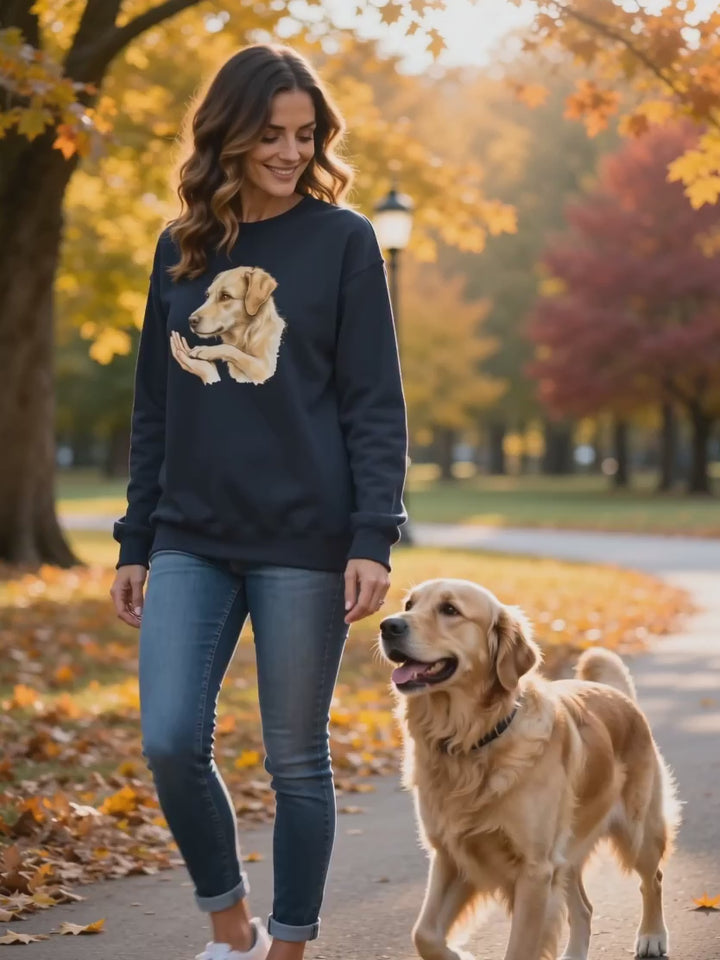 Labrador Paw In Hand Sweatshirt | Dog Lover Gift