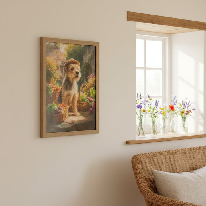 Market Day Adventures - The Village Harvest - Border Terrier Wall Art