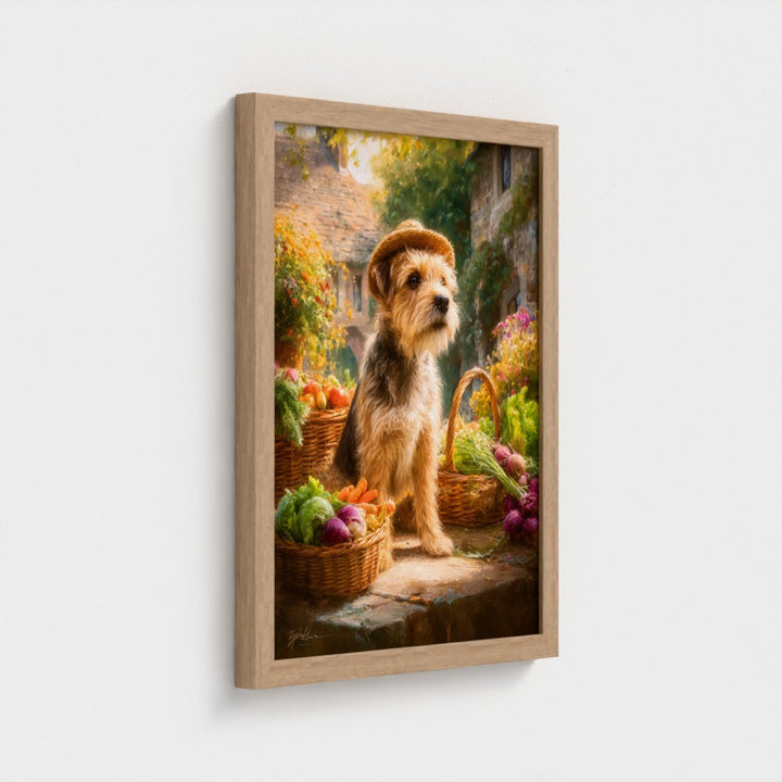 Market Day Adventures - The Village Harvest - Border Terrier Wall Art