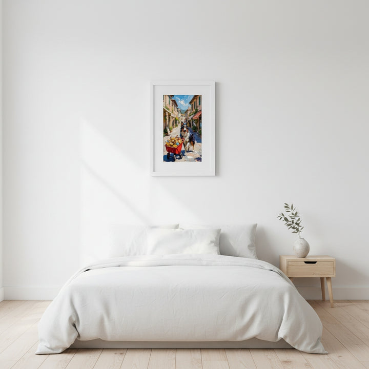 Market Day Adventures - The Market Run - Border Collie Wall Art