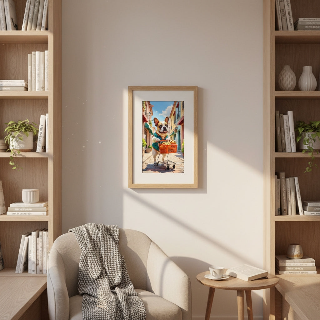 Market Day Adventures - The Cookie Run - French Bulldog Wall Art