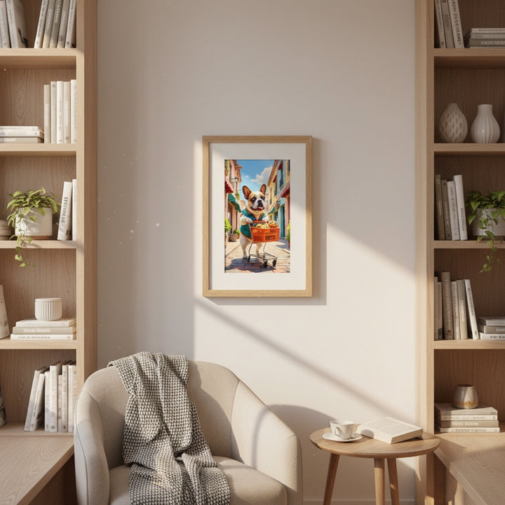 Market Day Adventures - The Cookie Run - French Bulldog Wall Art