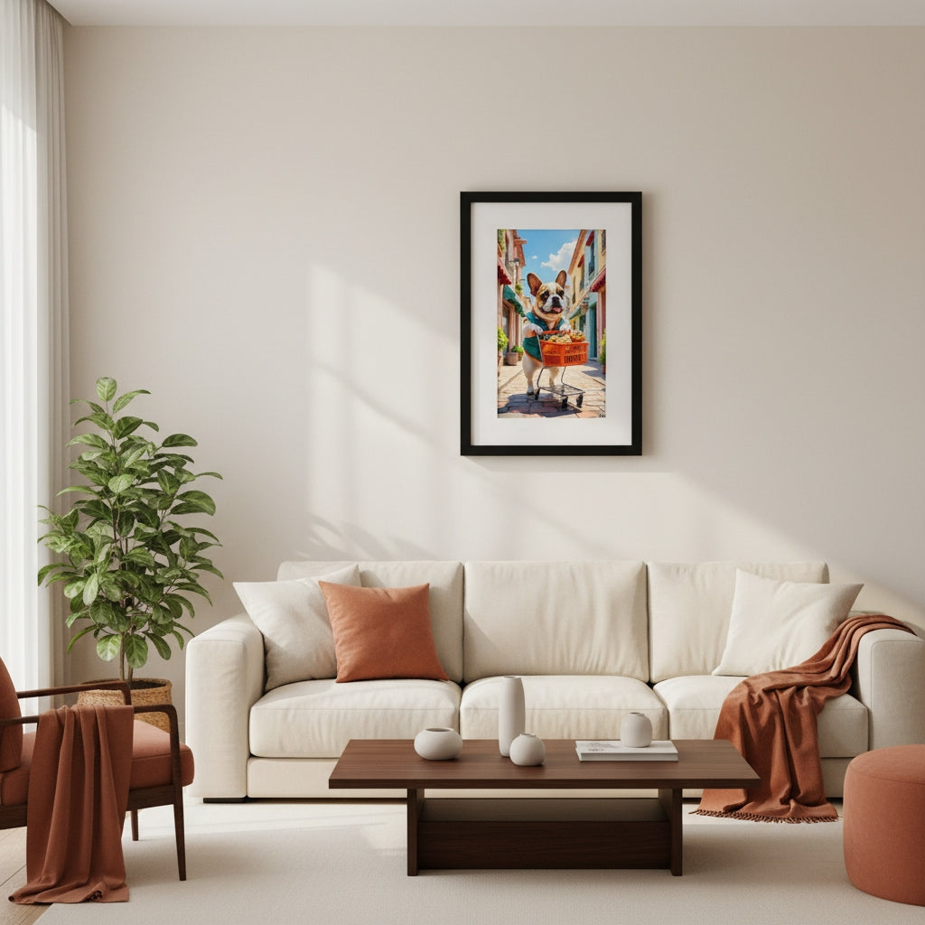 Market Day Adventures - The Cookie Run - French Bulldog Wall Art