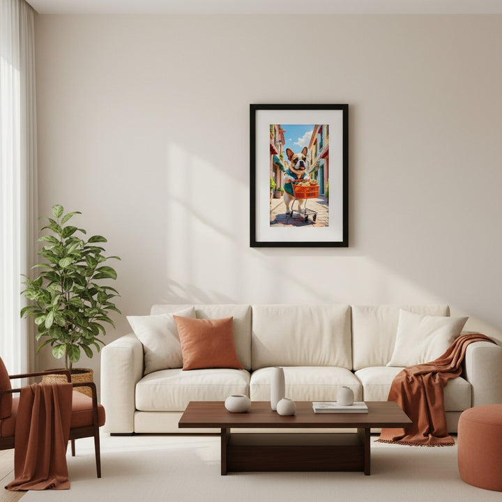 Market Day Adventures - The Cookie Run - French Bulldog Wall Art