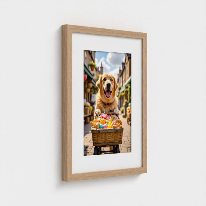 Market Day Adventures - The Treat Run - Golden Retriever Wall Art