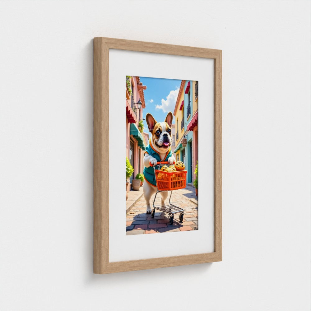 Market Day Adventures - The Cookie Run - French Bulldog Wall Art