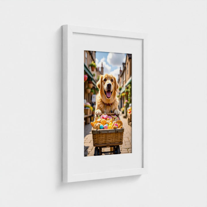 Market Day Adventures - The Treat Run - Golden Retriever Wall Art
