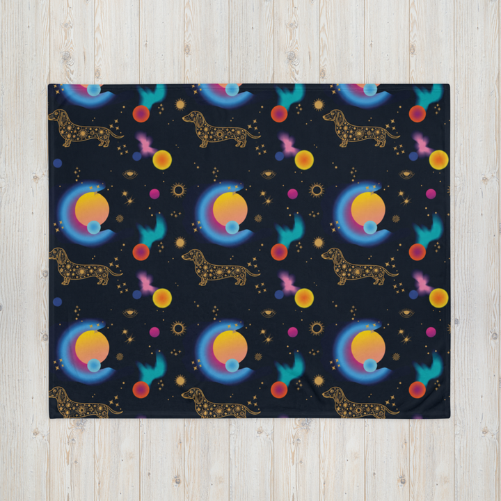 Cosmic Dachshund Throw Blanket | Gift for Dachshund Lovers